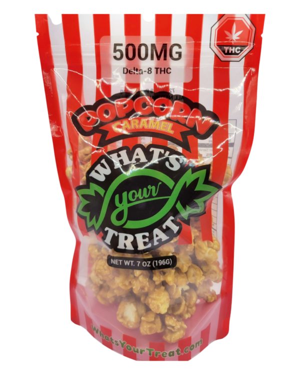 Delta 8 Caramel Popcorn Front – What's Your Treat