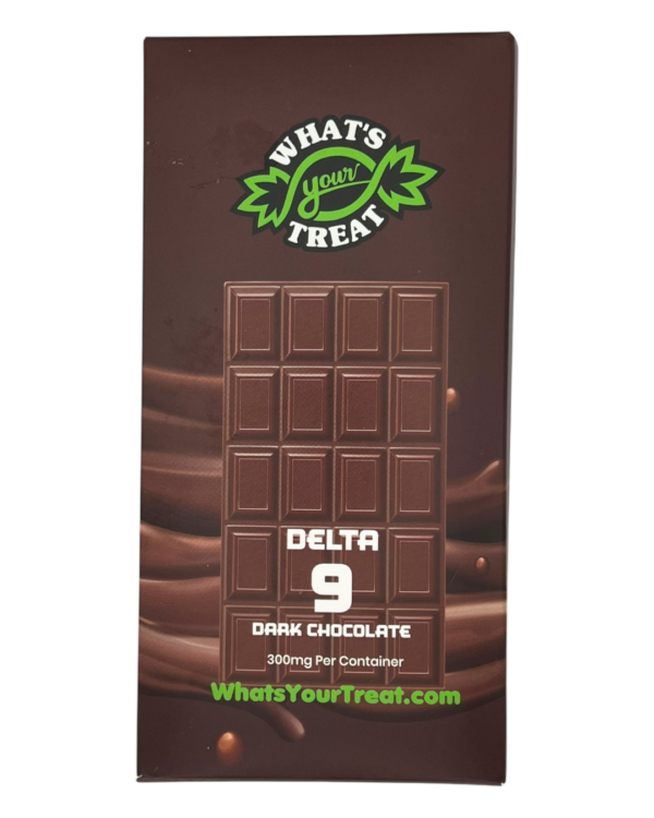 Delta 9 Dark Chocolate Bar Front - What’s Your Treat