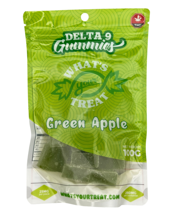 Delta 9 Green Apple Gummies Front- What's Your Treat