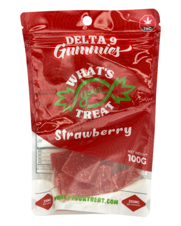 Delta 9 Strawberry Gummies Front- What's Your Treat