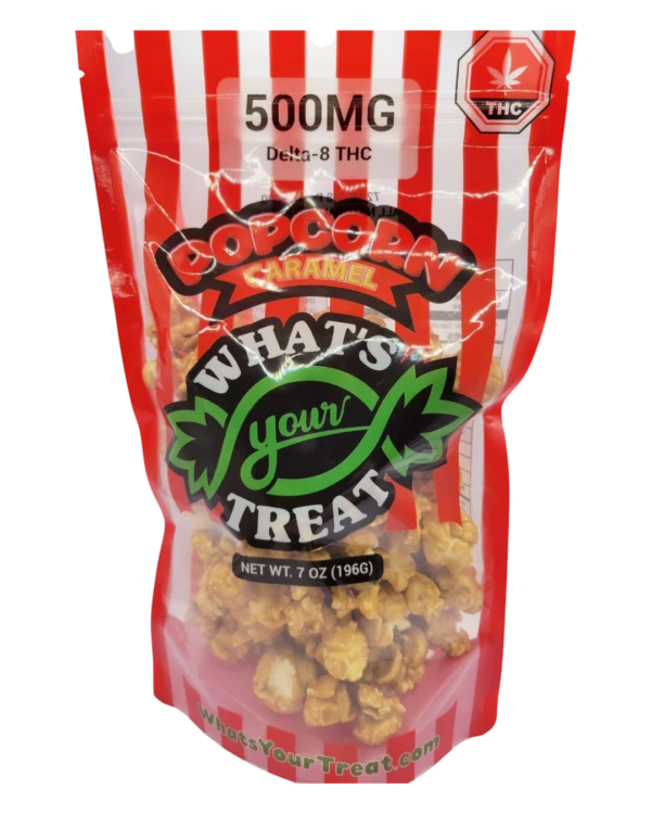 Delta 8 Caramel Popcorn Front – What's Your Treat