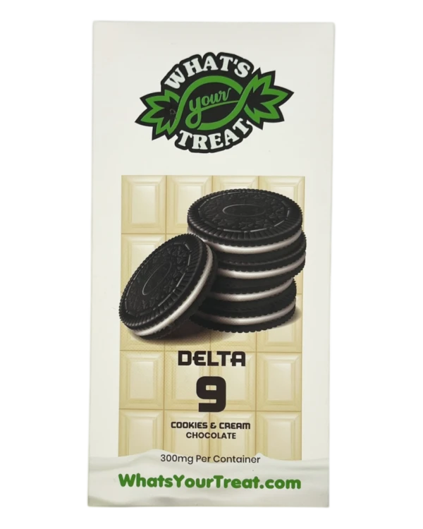 Delta 9 Cookies and Cream Bar Front- What's Your Treat