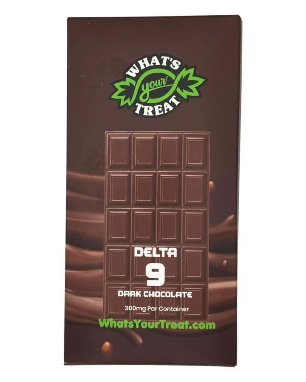 Delta 9 Dark Chocolate Bar Front - What’s Your Treat