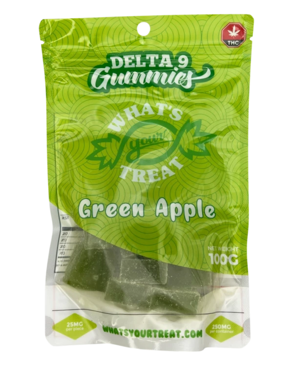 Delta 9 Green Apple Gummies Front- What's Your Treat