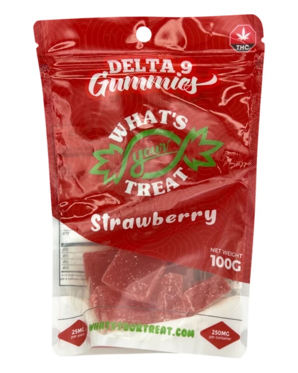 Delta 9 Strawberry Gummies Front- What's Your Treat